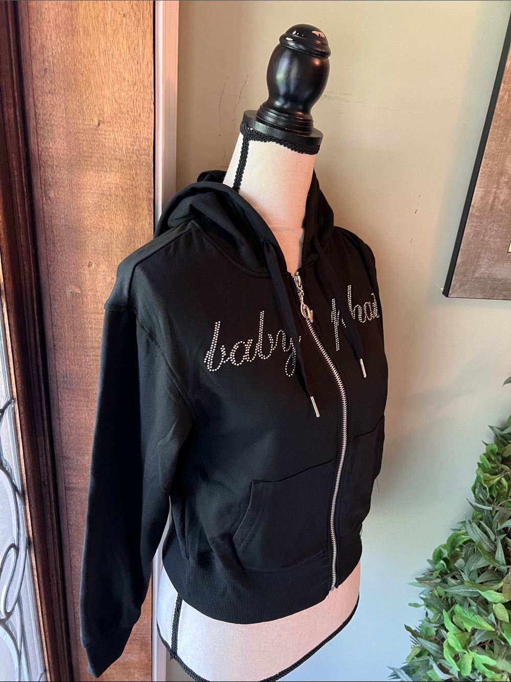 Baby Phat Black Hoodie with Gold Logo Tag - Picture 3 of 10